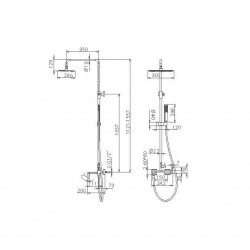 Στήλη Ντουζ 3 Εξόδων IMEX Toscana BDT064-B/ORC Ροζ Χρυσό Ματ/ Χαλκού